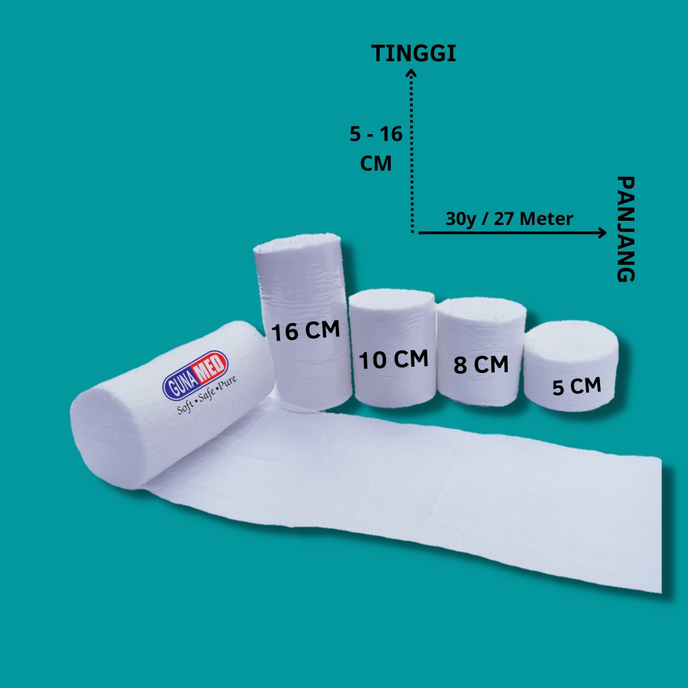 GUNAMED KASA gulung kasa steril 16 cm x 30 yard - 16cm x 30yard
