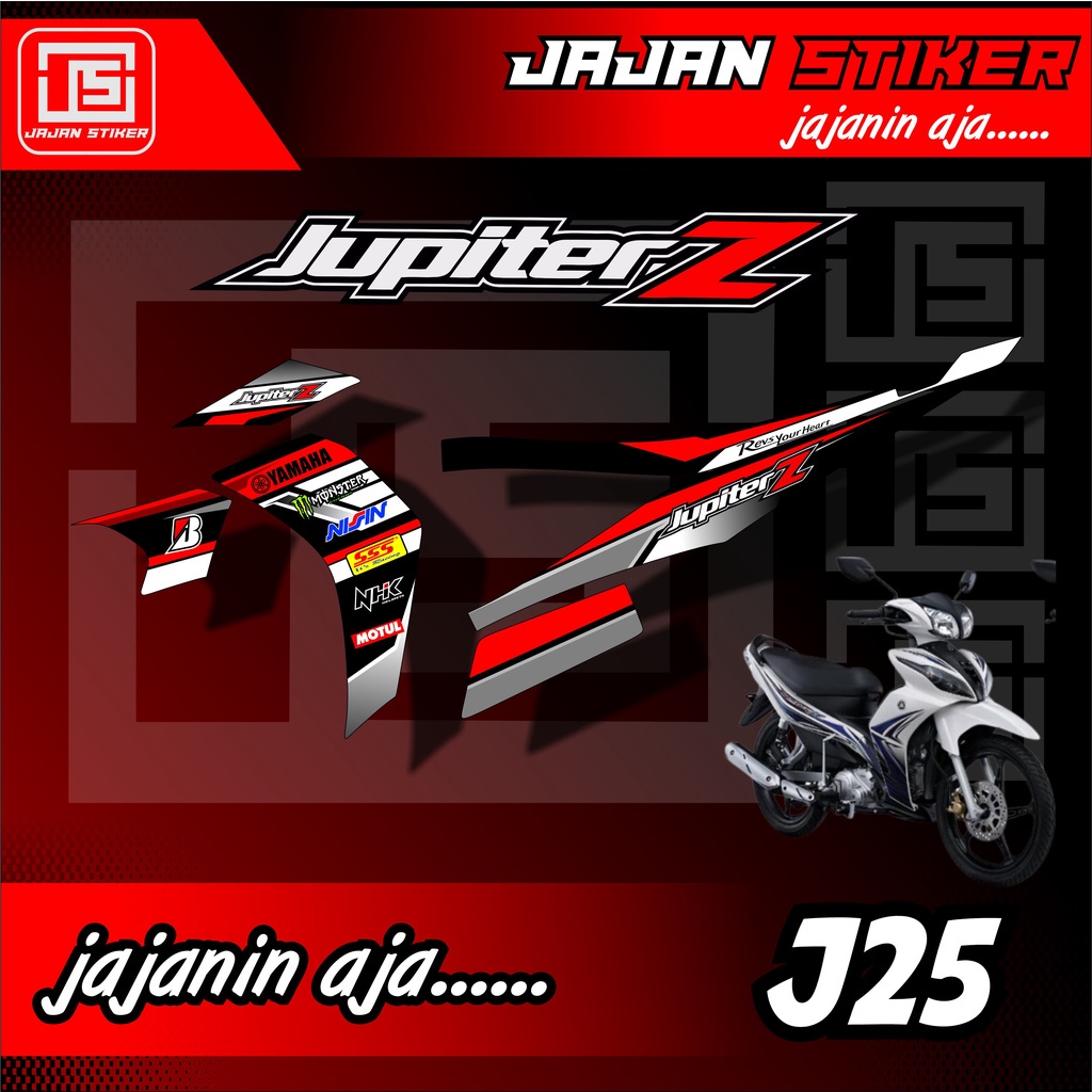 Stiker Varaiasi Striping motor jupiter z 115 racing keren kode j25