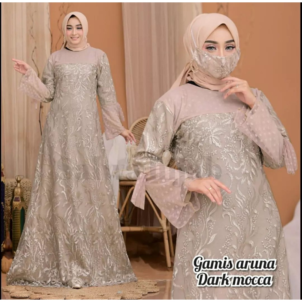 Psl / Gamis Brukat Terbaru  2023mewah Kekinian Remaja Lebaran Wanita Import  Kondangan Elegan Pesta 