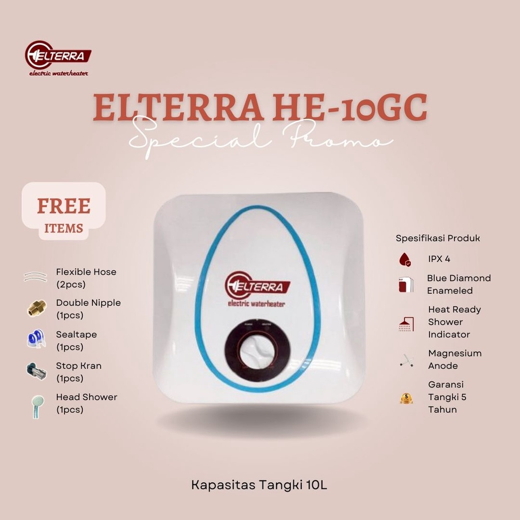 Elterra GC 10L Handal Water Heater electric - pemanas air listrik untuk kamar mandi