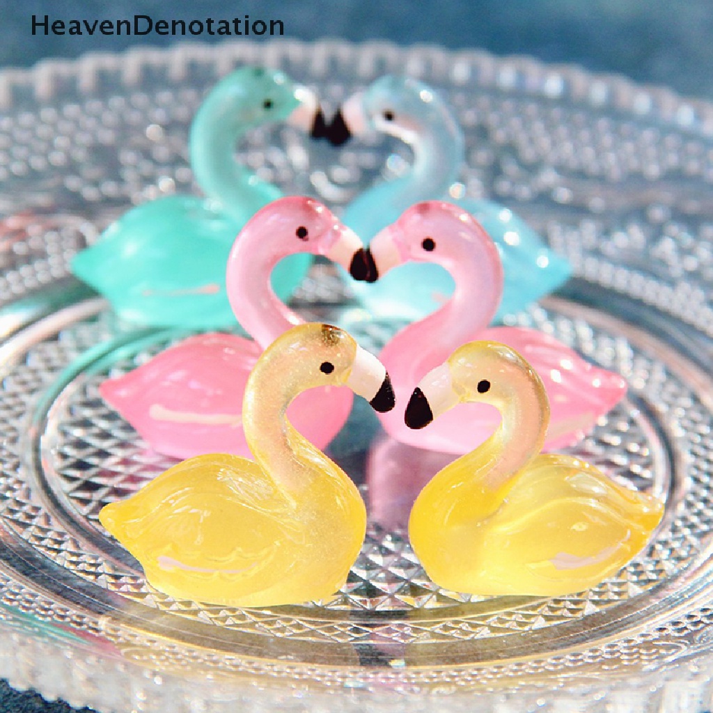 [HeavenDenotation] Mini luminous cygnet Ornamen shoog scene props resin Tiga Dimensi swan HDV