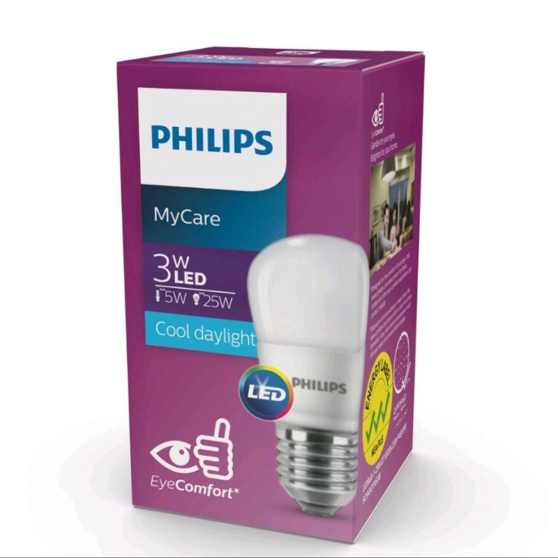 LAMPU LED PHILIPS 3W PUTIH/COOL DAYLIGHT E27 6500K BULB