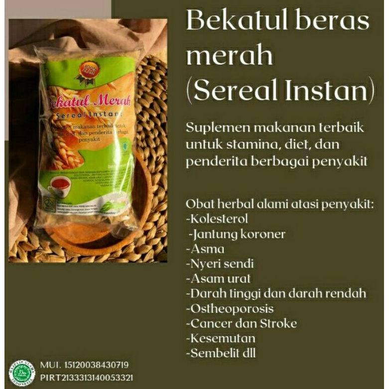

Serbuk Minuman Bekatul Beras Merah Organik 500 gram (Sereal Instant)