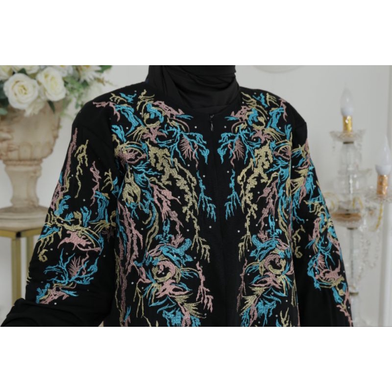Gallery Exclusive Abaya Hitam Syari Gamis Bordir Turkey Bahrain Busui
