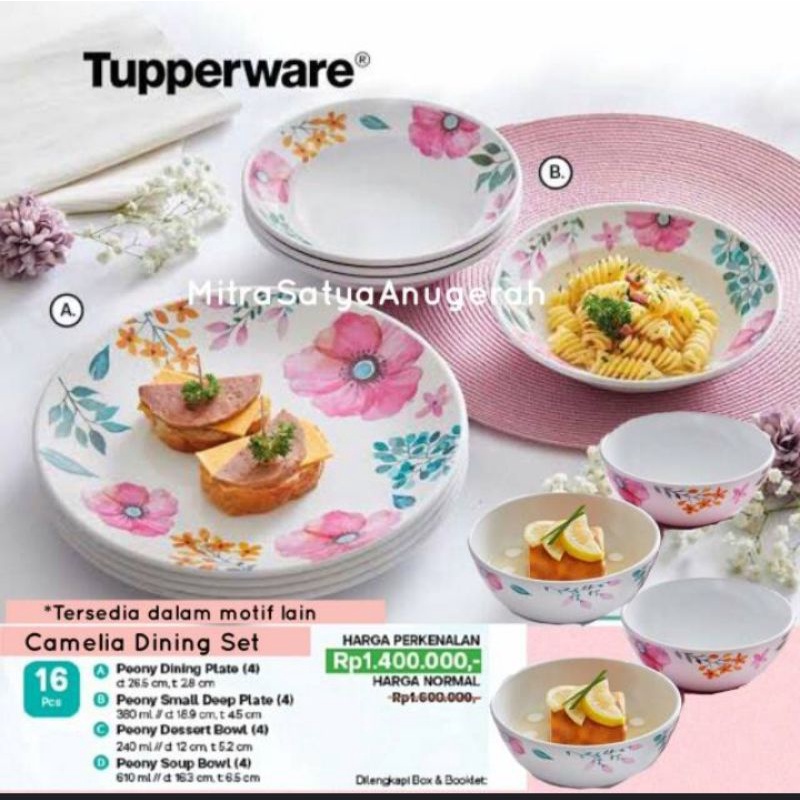 Camelia dining set tupperware / tempat penyajian makanan tupperware