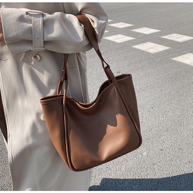 Tas Wanita Selempang Bahu cantik FT63 coklat kopi coffee kulit cantik 29 x 11.5 x 28 cm pouch