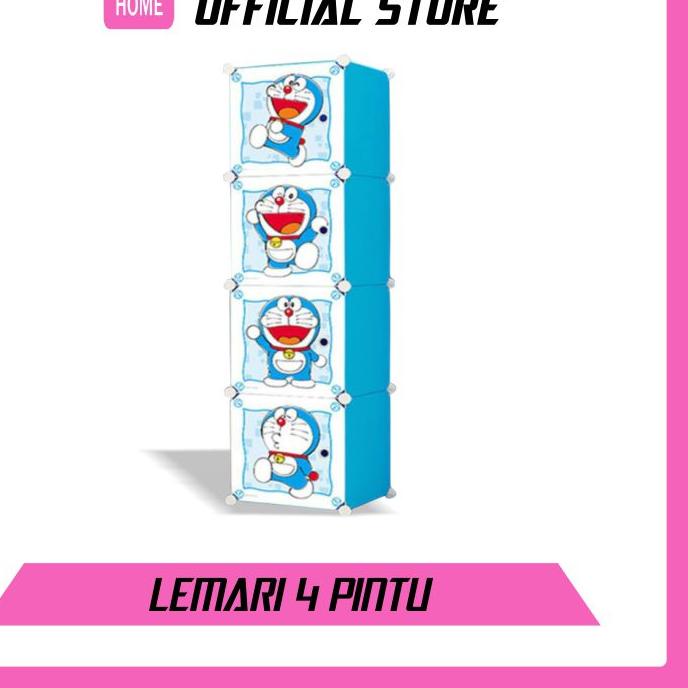 ♀ Lemari Pakaian Plastik Portable 4 Pintu lemari Serbaguna lemari hemat tempat lemari multifungsi ♪