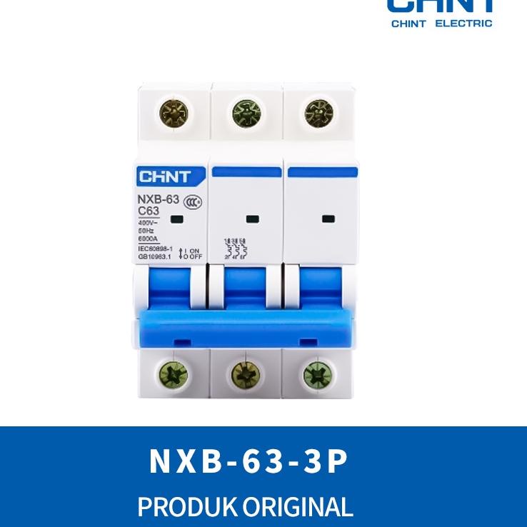 Super Mutu MCB Chint NXB-63 3P 6kA (1A 2A 4A 6A 10A 16A 20A 25A 32A 40A 50A 63A)
