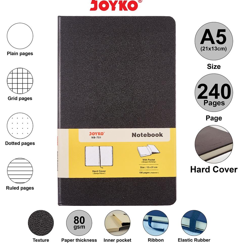 

HARGA GROSIR JOYKO NOTEBOOK DIARY A5 HARD COVER / BUKU CATATAN JURNAL A5 JOYKO AGENDA KECIL GARIS KOTAK POLOS TITIK NB-701 NB-702 NB-703 