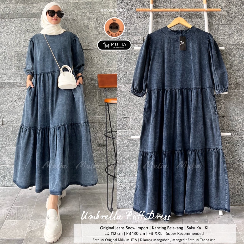 DRESS JEANS UMBRELLA PUFF DRESS BY MUTIA