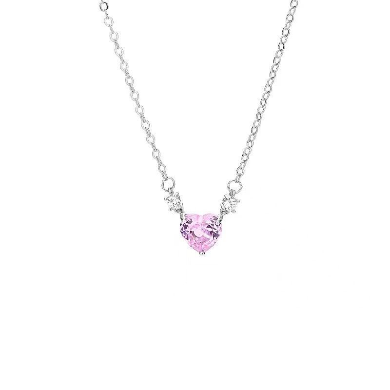 WB243 Kalung Liontin Hati Pink Love