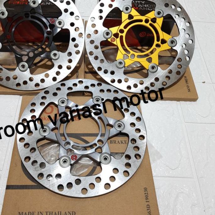 DISC BRAKE DISC PIRINGAN CAKRAM DEPAN ROTOR BREMBO THAILAND BLACK GREEN 220MM
