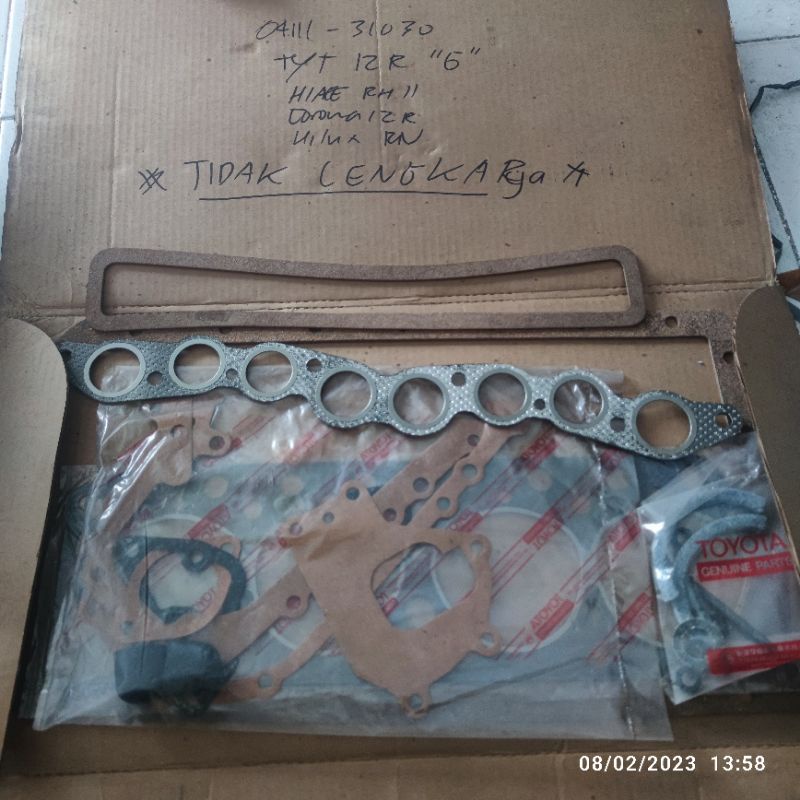 perpak gasket paking set toyota 12r hiace bensin rh11 corona 12r hilux rn20 rn25 ASLI ORIGINAL