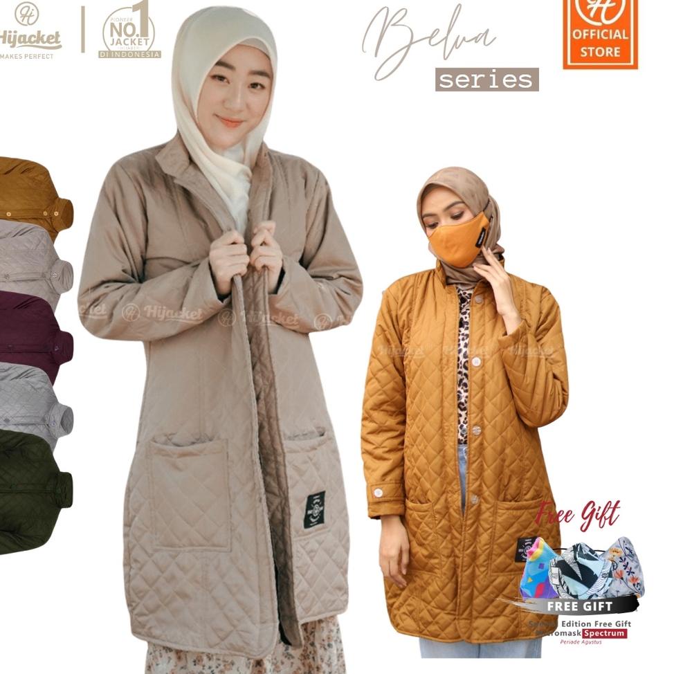 SALE ORIGINAL - Jaket Parasut Wanita Muslimah - Hijacket Belva - Jaket Panjang Hijaber Musim Dingin