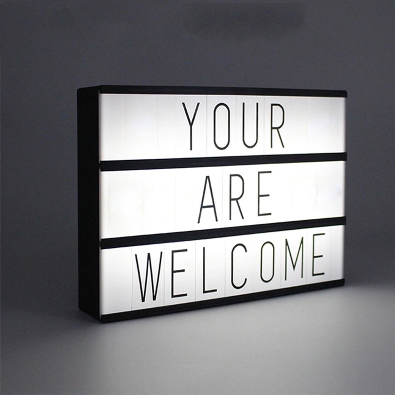 Lampu LED Display Dekorasi Letter Cinema Light Decoration Box - Black