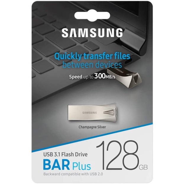 Samsung Flash Drive BAR Plus 16GB/32GB/64GB/128GB 400MB/s Samsung  Metal Mini Pen Drive Pendrive Memory Stick Storage MINI Samsung Metal U Disk USB 3.1 High Speed Reading Memory Stick