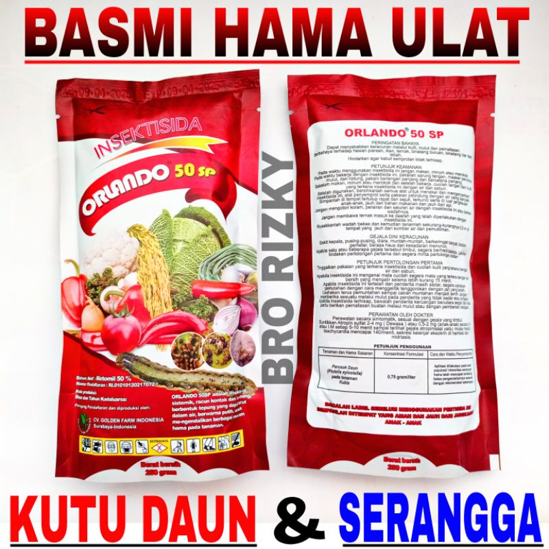 INSEKTISIDA ORLANDO 50 SP 250gr - BASMI SEMUA JENIS HAMA ULAT - KUTU DAUN - KAPER - BELALANG - SEMUT