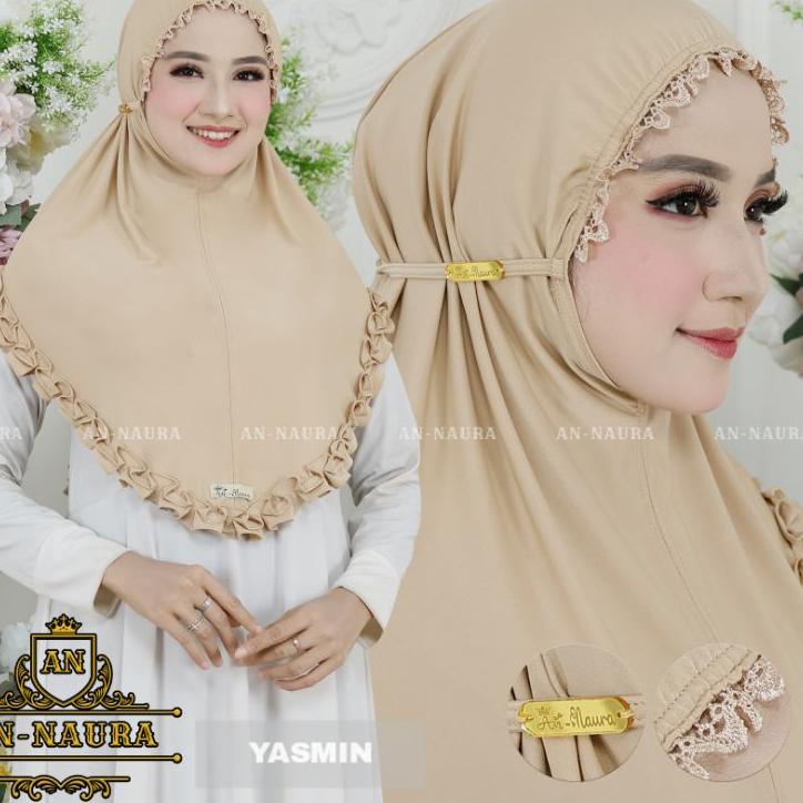 ❇ Bergo kerut renda yasmin terbaru - jilbab jersey kerut viral - kerudung jersey renda kerut ✰