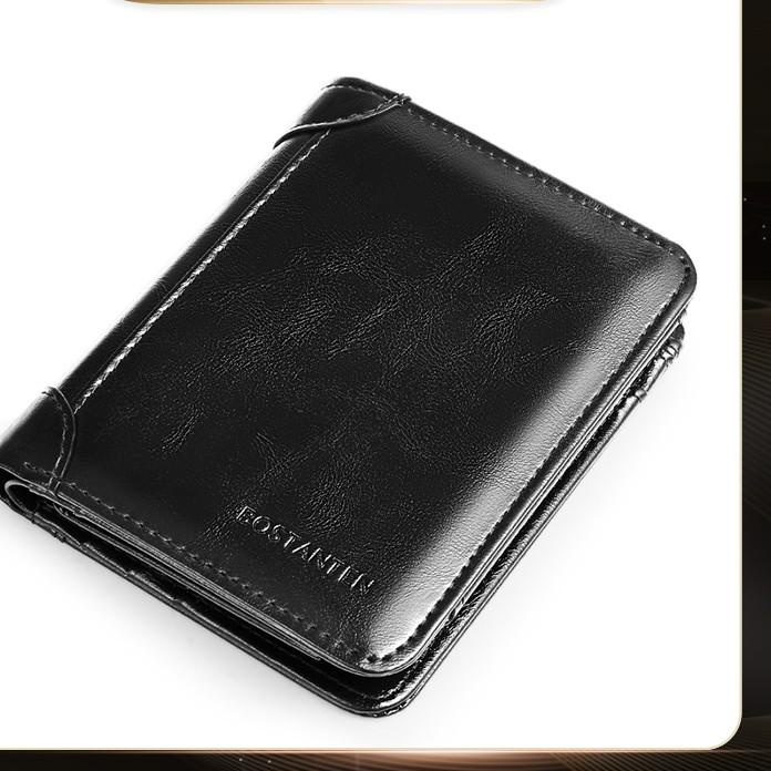 ✯ BOSTANTEN Dompet Pria Lipat Panjang Multifungsi Slot Multi Kartu Hitam/Coklat ◄