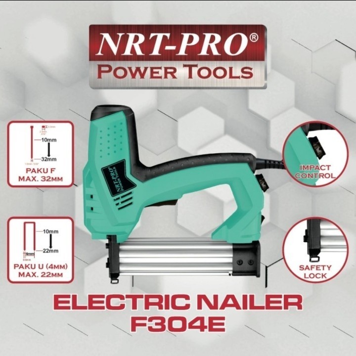 NRT PRO F304E Mesin Paku Tembak Listrik Alat Staples Gun Electric