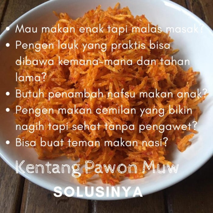 

Terlaris ✨ -Camilan Cemilan Lauk Keripik Kering Kentang Mustofa 1kg Kentang Balado - pds manis 1/2kg2.2.23