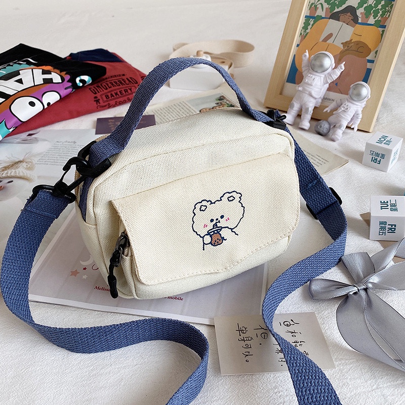 TAS BEAR RABBIT / WAIST BAG BEAR RABBIT / TAS PINGGANG KANVAS / TAS SELEMPANG BEAR RABBIT / TAS SELEMPANG HAPPY DAYS / TAS BONEKA