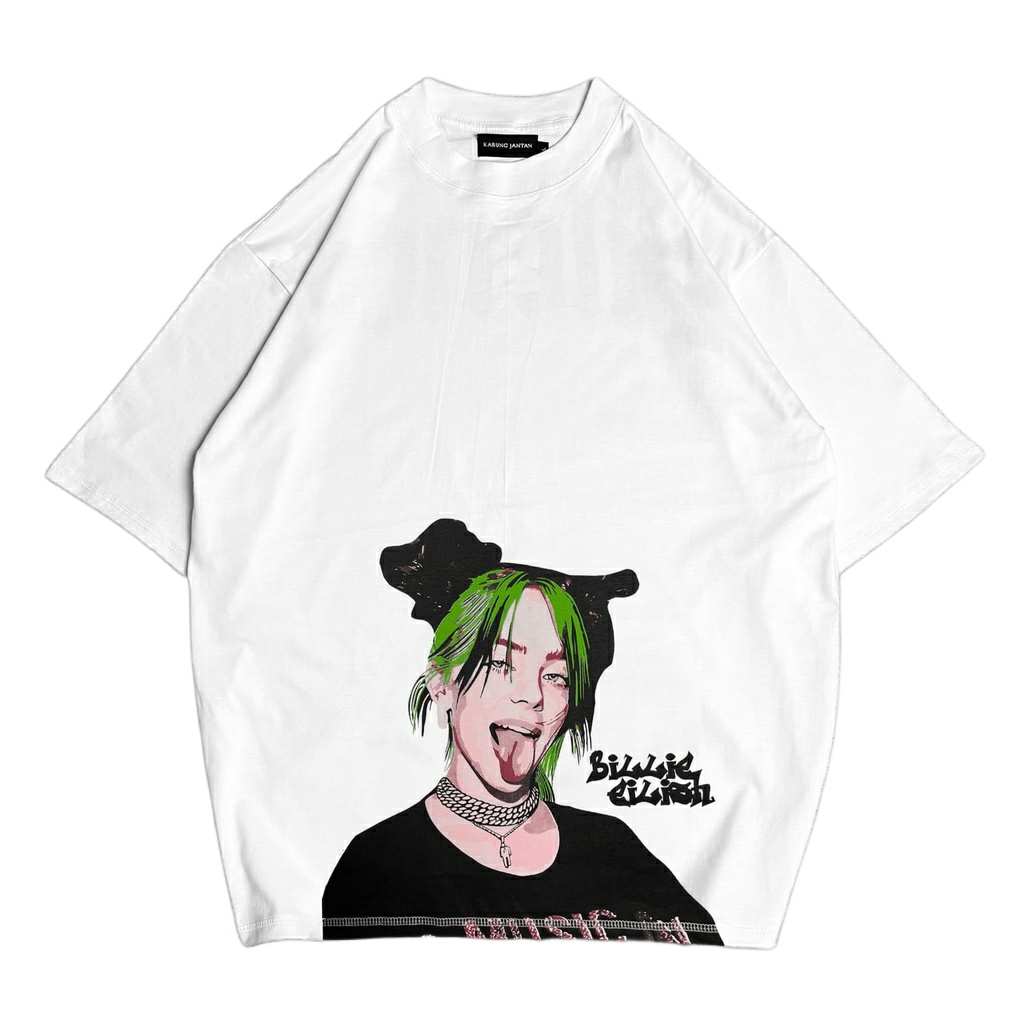 {oversize}BAJU KAOS OVERSIZE / OVERSIZE Cotton Combed Cowok/cewek T-SHIRT &quot;billie eilish 02&quot;