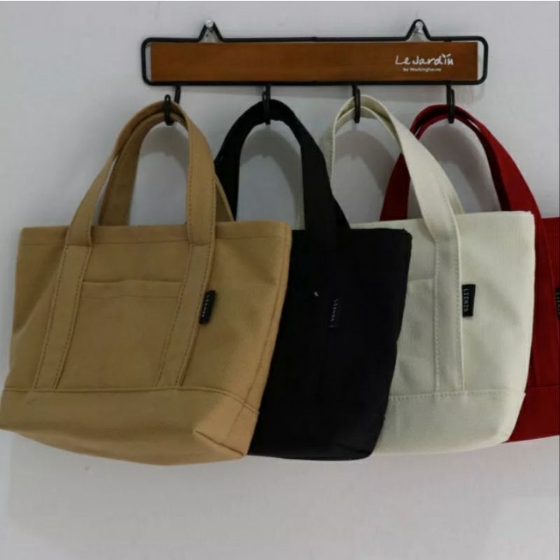 dem_sare / DS1337  Tote Bag Wanita Totebag kanvas polos mini Tas Bahu Wanita Remaja Kekinian