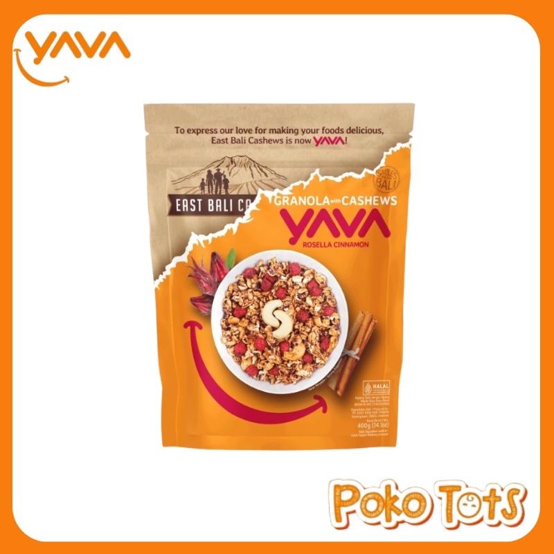 Yava East Bali Cashews Granola Rosella Cinnamon 400gr Oats Sereal Oatmeal Yava