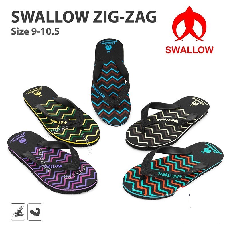 Sandal Swallow Zigzag | Sendal Jepit Pria Wanita Motif Zig Zag