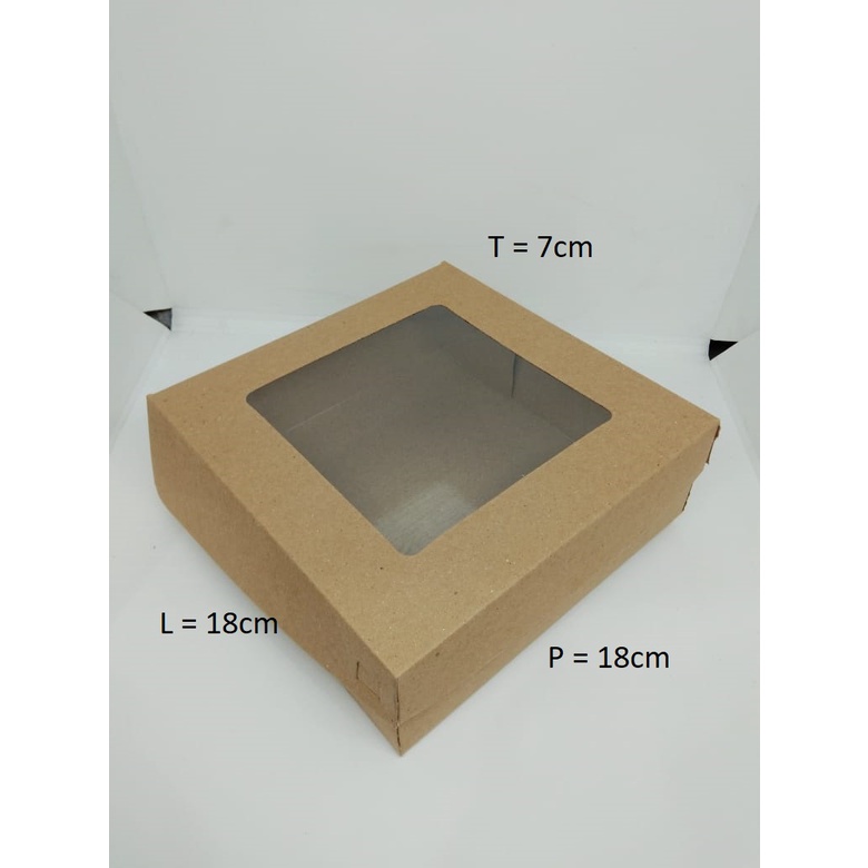 

10 Pcs CATERING BOX KRAFT MIKA 18X18X7 CM LAMINASI 365 GSM