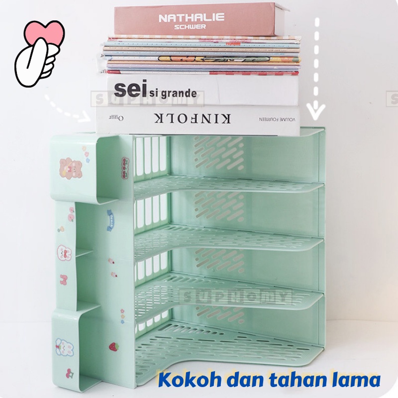 Desktop organizer Rak Buku Rak Penyimpanan file organizer Box File Rak pena