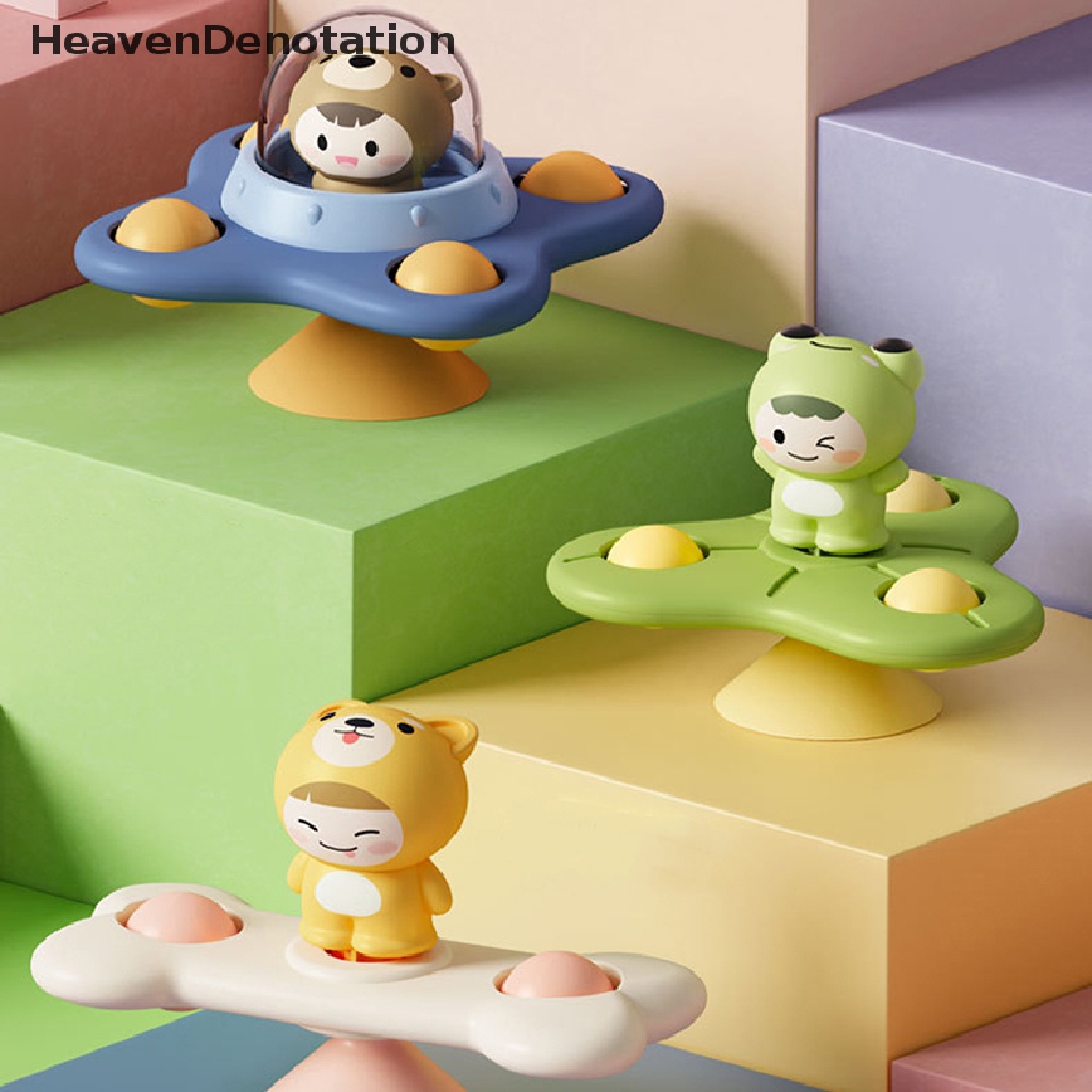 [HeavenDenotation] Mainan Mandi Bayi Suction Cup Spinner Mainan Balita Bear Hand Fidget Spinner Toy HDV