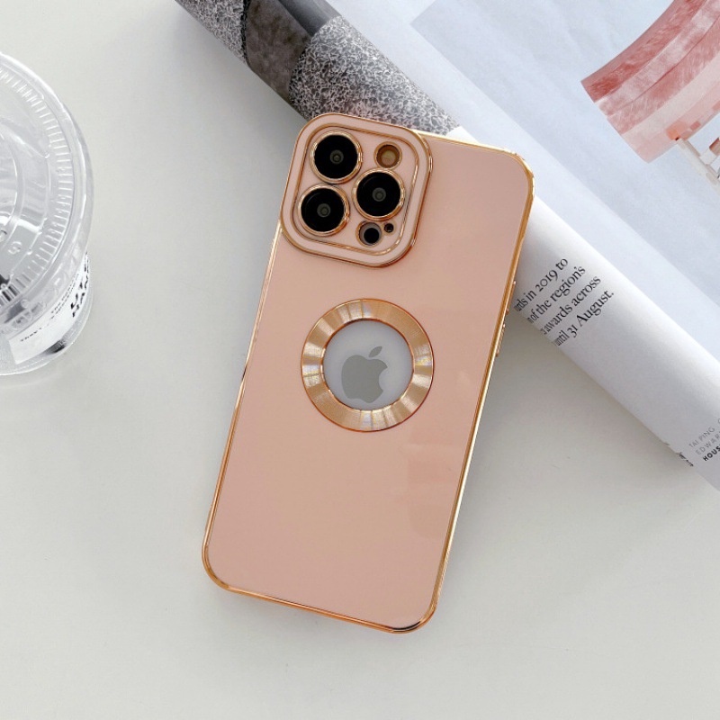 IPHONE Mewah All-inclusive Lensa Phantom Warna Solid Electroplating Casing Handphone Untuk Iphone14 13 12 11 Pro Max X XS Max Xr7 8 Plus Shockproof Penutup Belakang