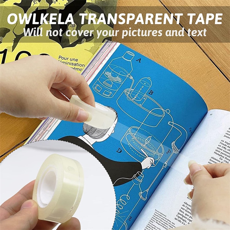 [Harga Grosir] 0.8/1.2/1.8 cm Perlengkapan Alat Tulis Kantor Sekolah DIY Perlengkapan Perbaikan Siswa Stationery Tape Non-marking Kemasan Perekat Tape Transparan