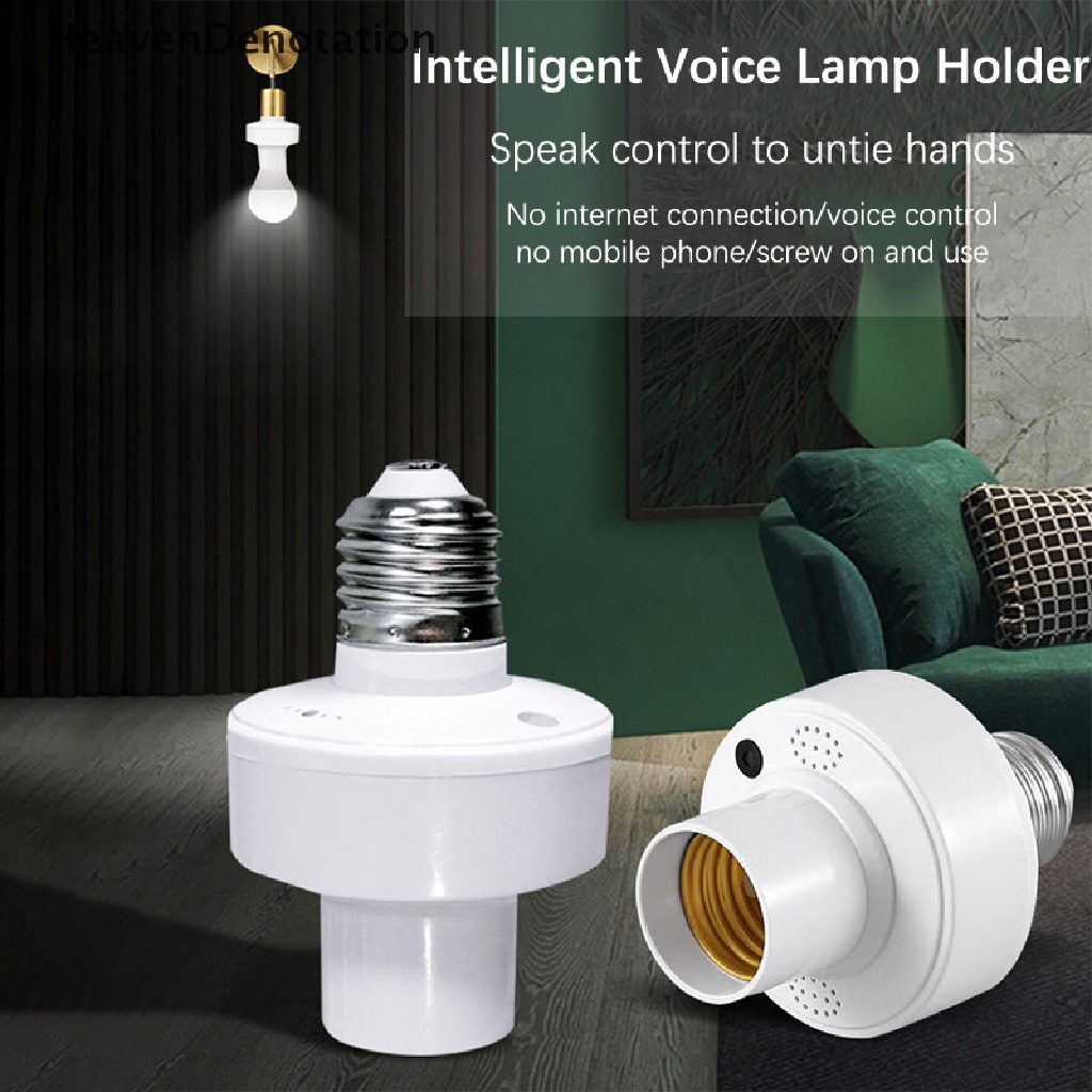 [HeavenDenotation] 1pc Offline Intelligent Voice Lamp Head Socket Adapter E27 Dudukan Lampu LED HDV