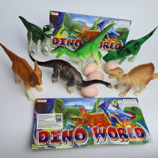 MAINAN MINIATUR DINOSAURUS TELUR KARET JURASIC WORLD F283 EGG DINO SNI