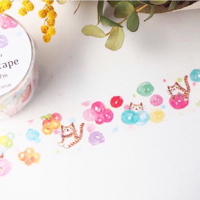 

washi tape cats and balloons