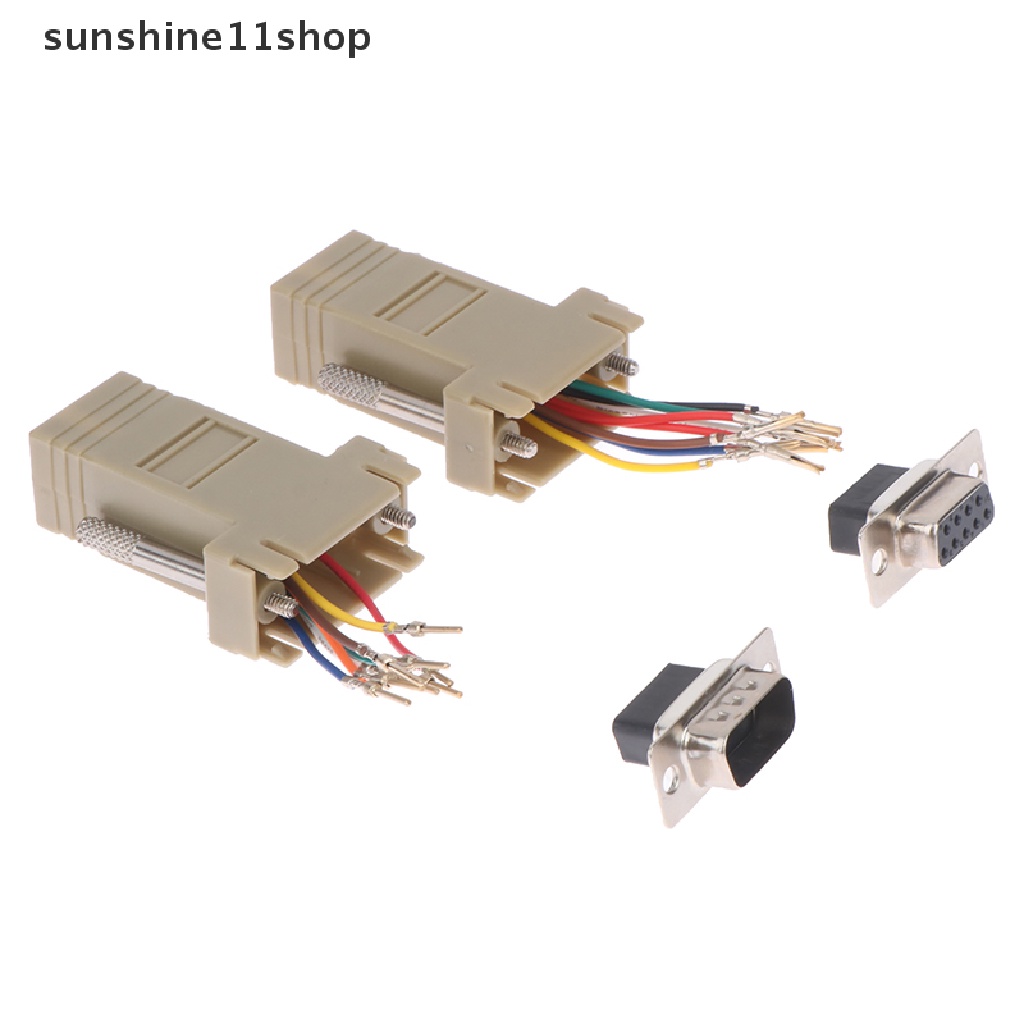 Sho Konektor Adaptor 9pin DB9 RS232 Male Female Ke RJ45 DB9 Untuk Komputer N