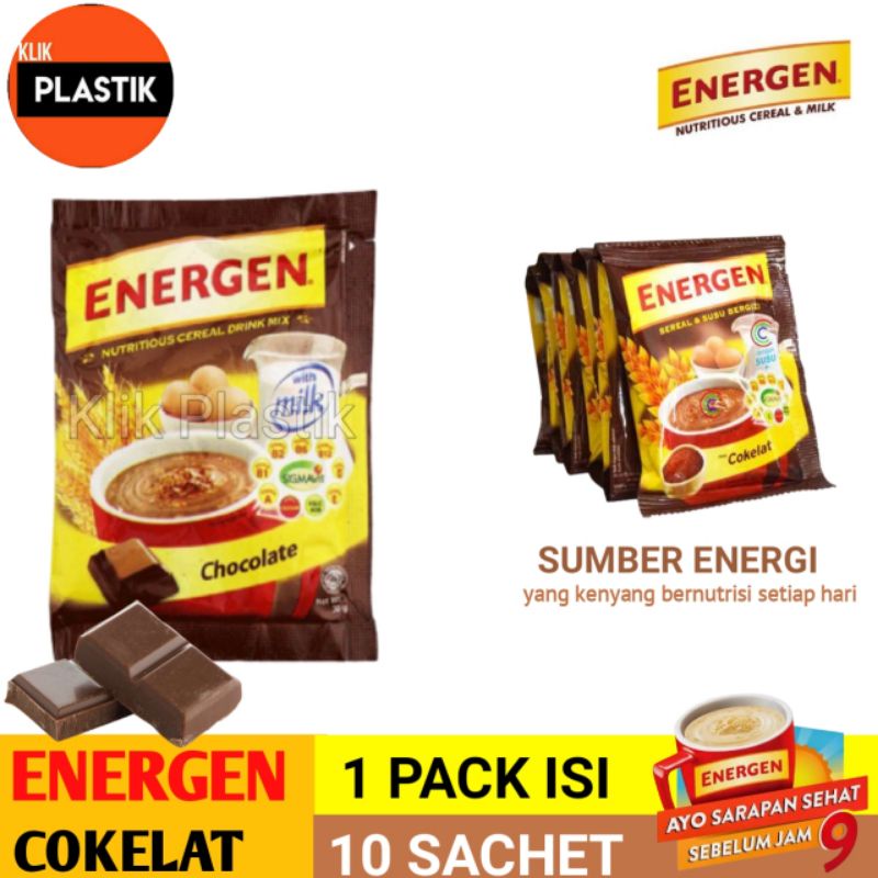 

Energen COKLAT 34gram (10 sachet) sereal susu sarapan 1 Renceng isi 10