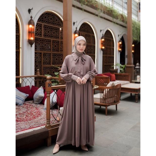 Gamis Polos Wanita Korean Style Jumbo Ld 120 130 140 ANNORA DRESS S M L XL XXL 3XL 5L Gamis Ceruty Babydoll Terbaru