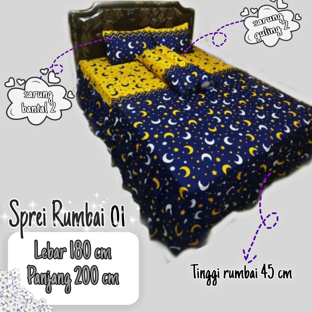 SPREI RUMBAI NO1 180*200 SARBAN 2 SARGUL 2