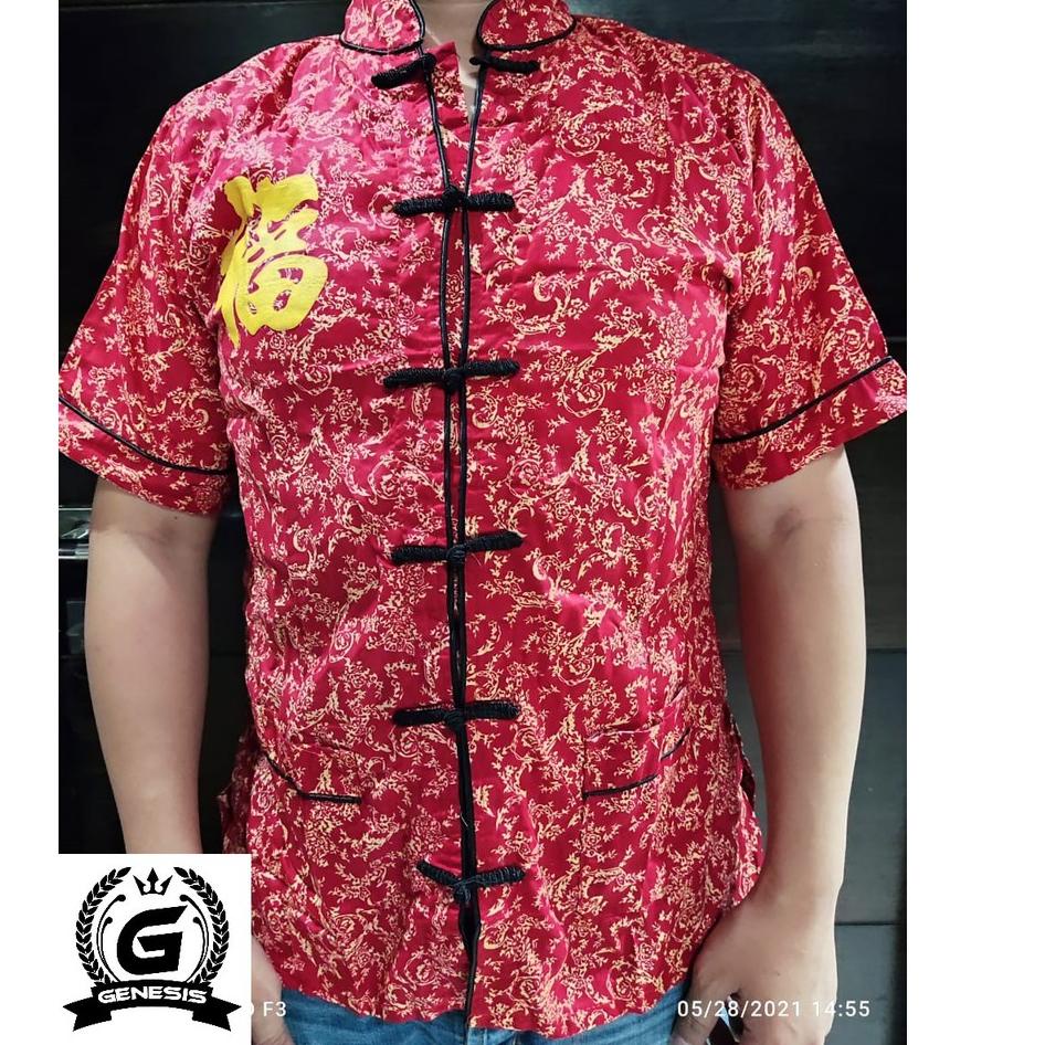 ➮ Cheongsam Atasan Pria Kemeja Size S sampai 4XL (ADA DUA KANTONG) ✫