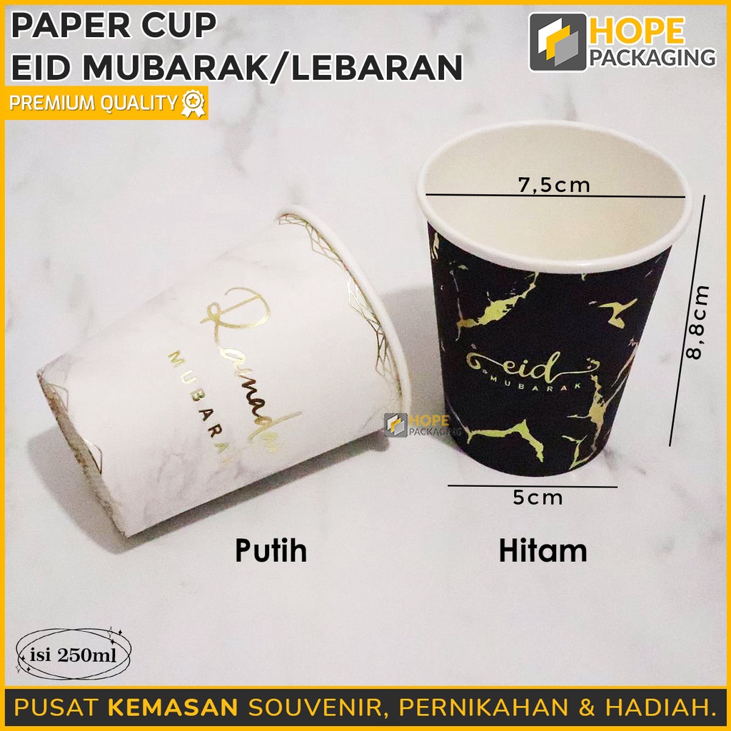 

[Harga / 5 Pcs] Paper Cup Edisi Lebaran/ Gelas Kertas 250 ml/ Paper Cup/ Gelas Kopi Kertas/ Cup Tahan Panas/ Hot Paper Cup Motif Lebaran