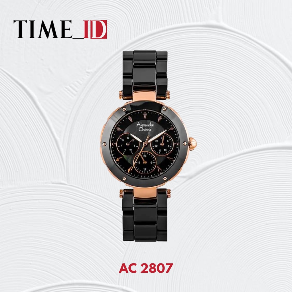 Jam Tangan Alexandre Christie AC 2807 Ceramic Black Wanita