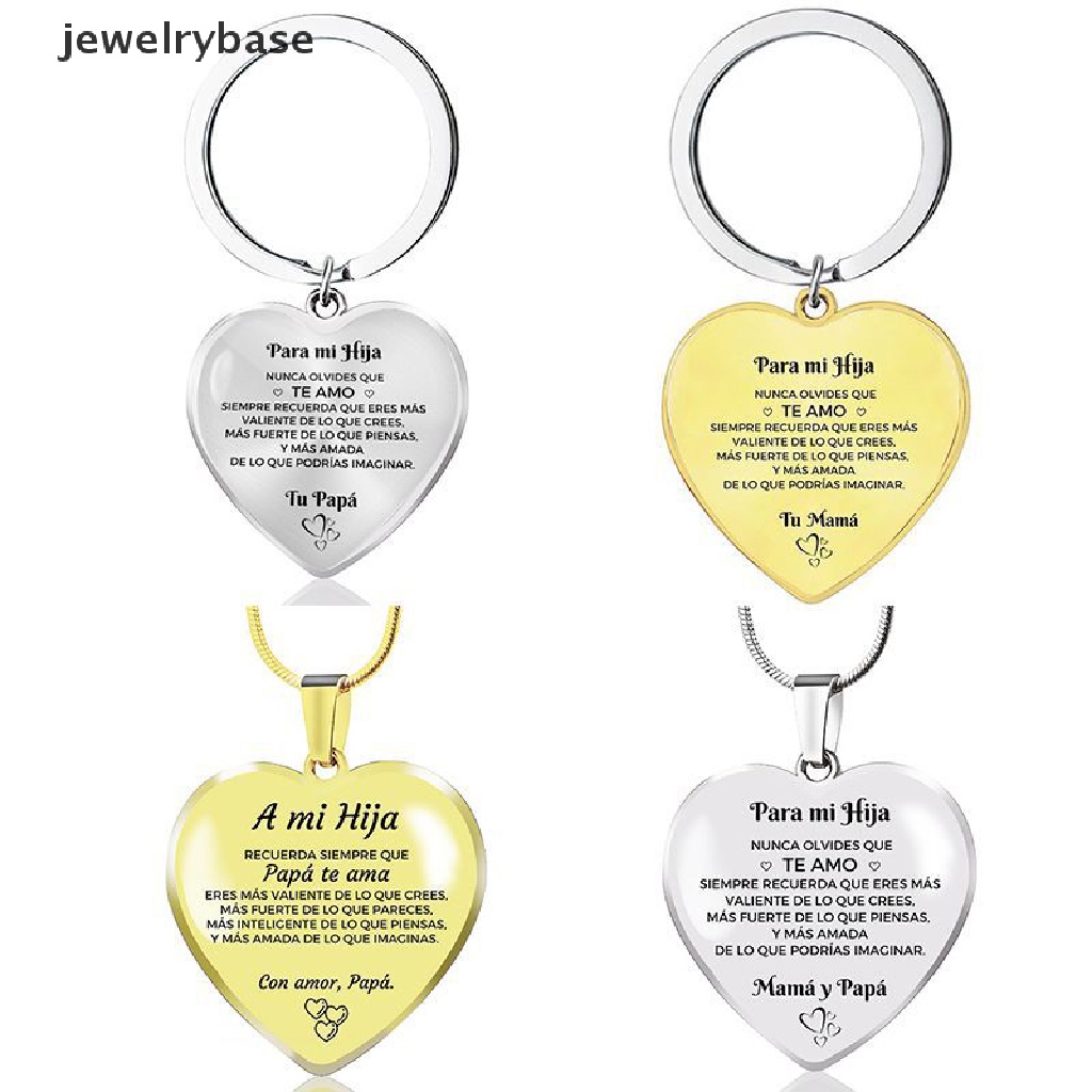 [jewelrybase] Liontin Lucu Spanyol Hati Liontin Kalung Gantungan Kunci Untuk Wanita Hadiah Ulang Tahun Hadiah Wisuda Perhiasan Keyring Butik