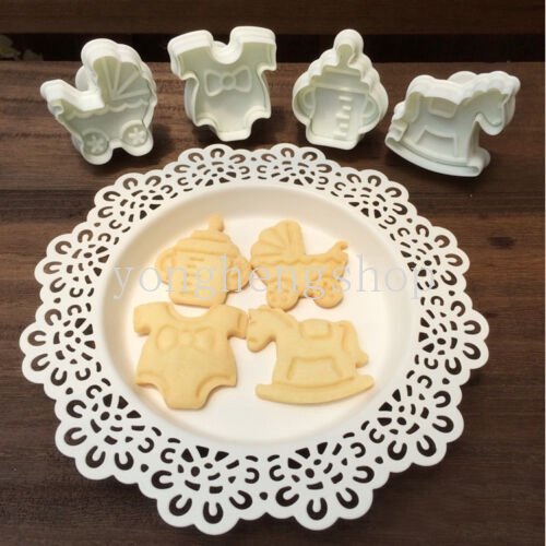 4pcs / set Cetakan Pemotong Kue / Biskuit Bentuk Hewan Untuk Dekorasi Dapur