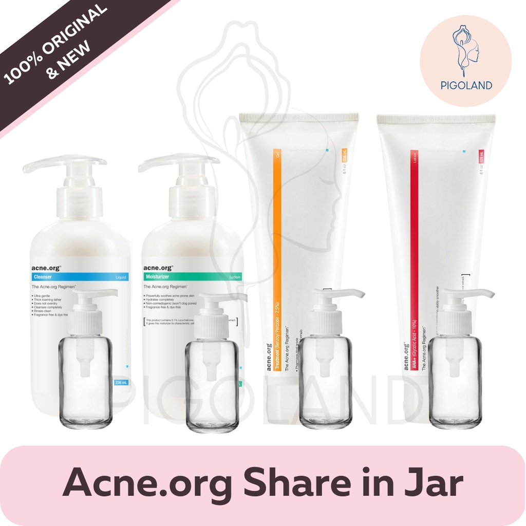 The Acne.org Acne Org Cleanser Moisturizer AHA+ Treatment Share in Jar