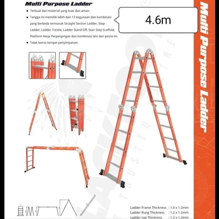 BLACKFOOT 4.6 Meter Tangga Multi Fungsi - 4x4 Multipurpose Ladder