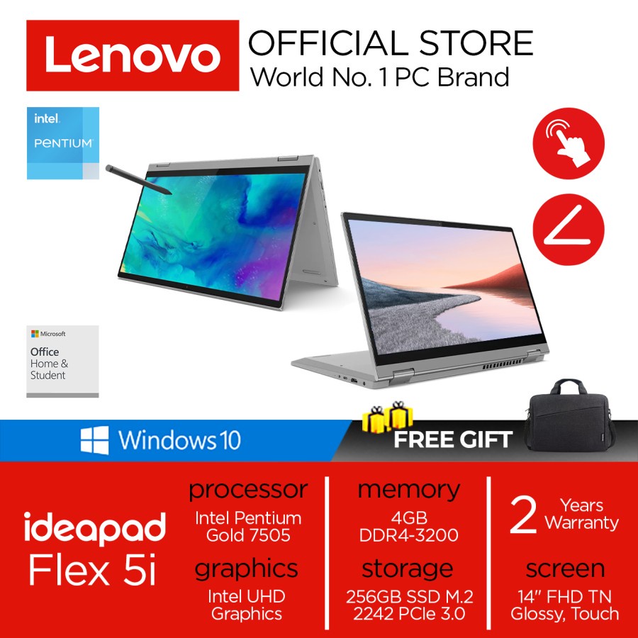 Lenovo Flex 5 14ITL05 Touch | Pentium Gold 7505 4GB 256ssd W10+OHS